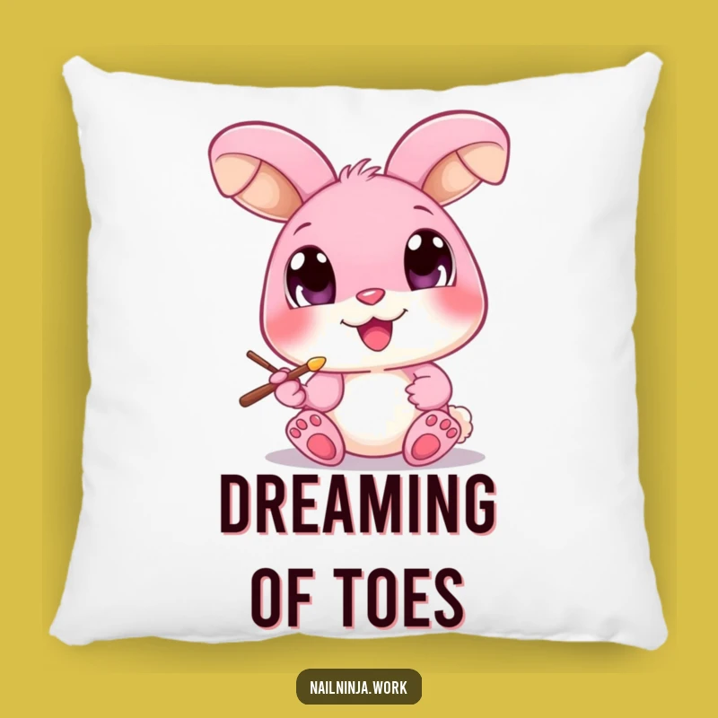 Funny Bunny Nail Painter Pillow: Cuddle Up with Humorous Charm