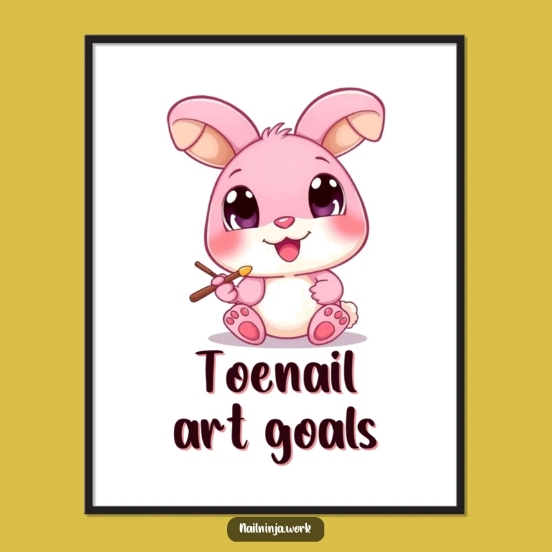 Funny Bunny Nail Art Digital Print: Instant Cute and Humorous Decor