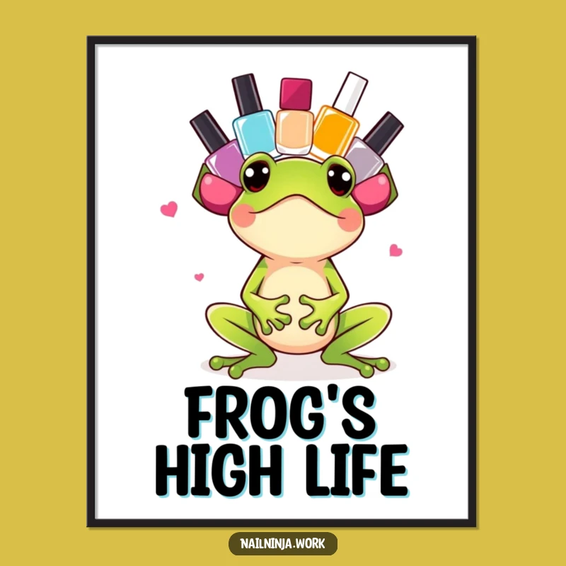 Funny Frog Nail Polish Poster: Wall Art That Makes You Smile