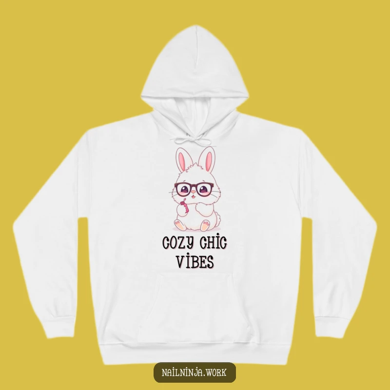 Cozy Funny Bunny Nail Polish Hoodie: Adorable Pet Graphic Sweatshirt