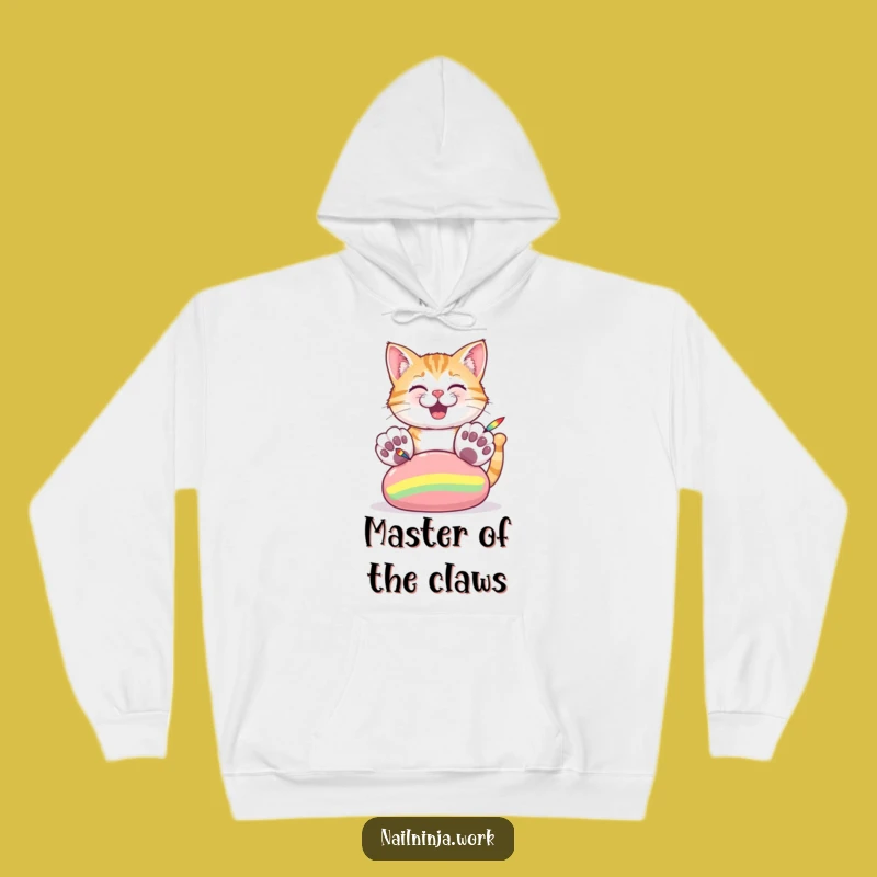 Cozy Funny Cat Paw Painting Hoodie: Hilarious Pet Graphic Sweatshirt