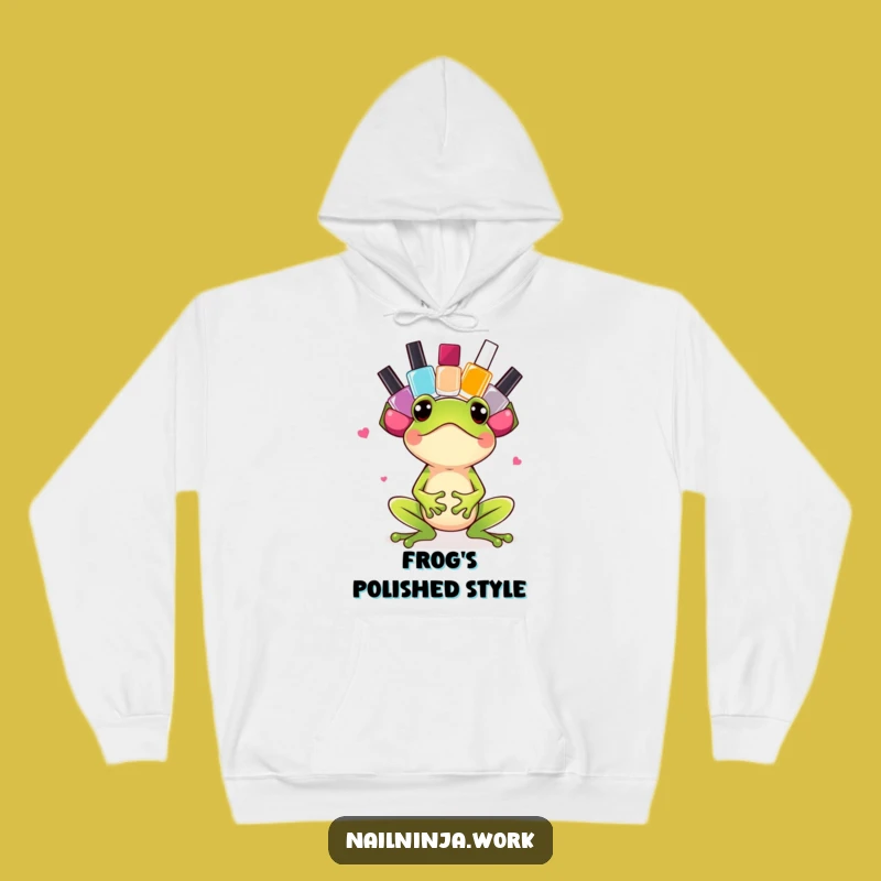 Funny Frog Nail Polish Hoodie: Cozy Up with Exciting Humor