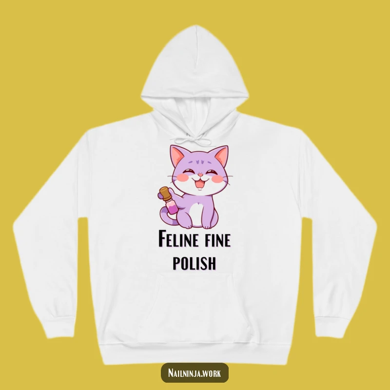 Funny Cat Nail Polish Hoodie: Cozy Up with Feline Humor