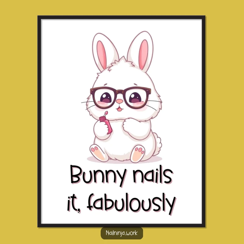 Free Printable Bunny Nail Art Wall Art: Whimsical Downloadable Decor for Cute Spaces