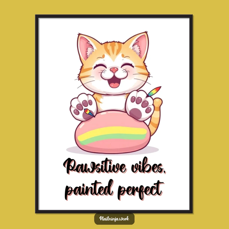 Free Printable Cat Painter Wall Art: Whimsical Downloadable Decor for Art Lovers