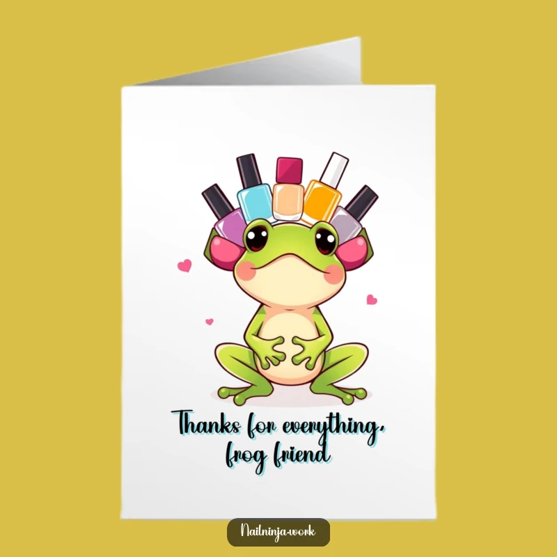 Free Printable Thank You Card: Funny Frog Polish Art, Quick DIY Greeting