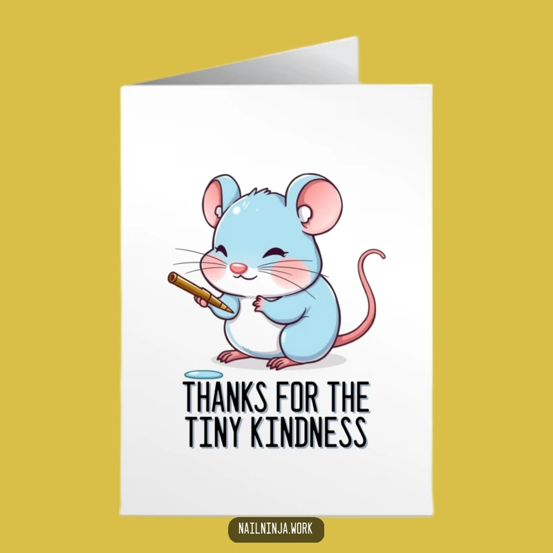 Free Printable Thank You Card: Funny Mouse Nail Art, Quick DIY Greeting