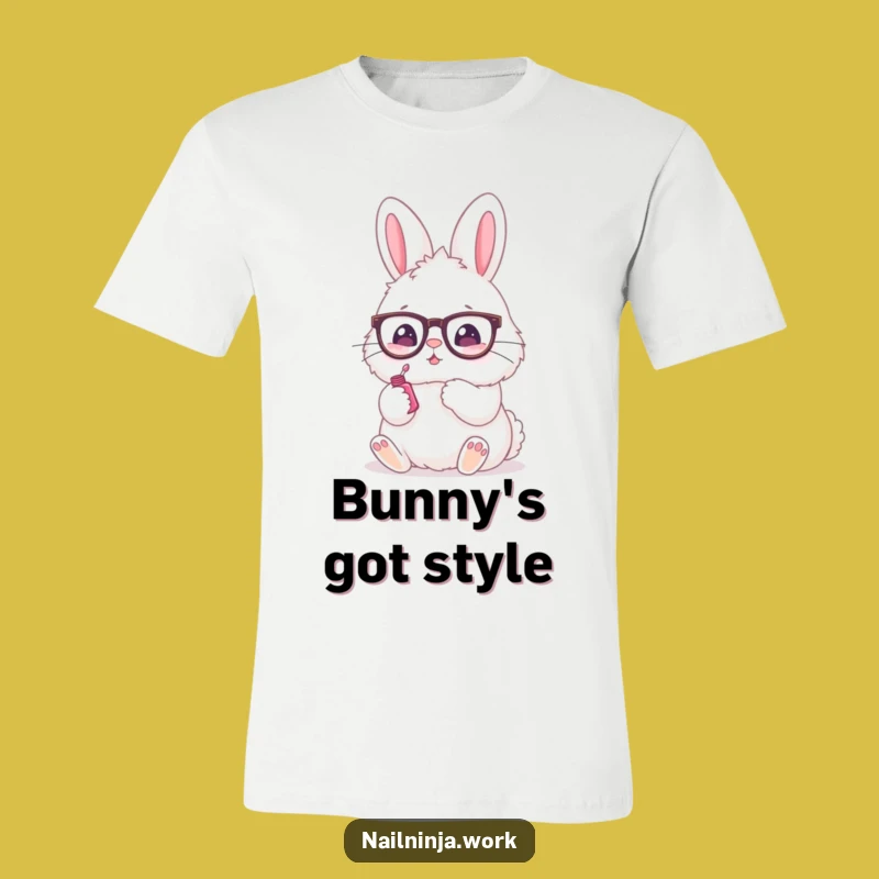 Funny Bunny Nail Polish T-Shirt: Cute Pet Graphic Tee for Style Enthusiasts